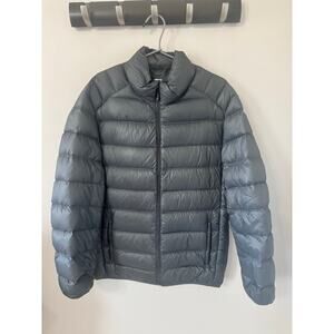 JCP Mens goose down puffer jacket. Size medium. Slate gray.